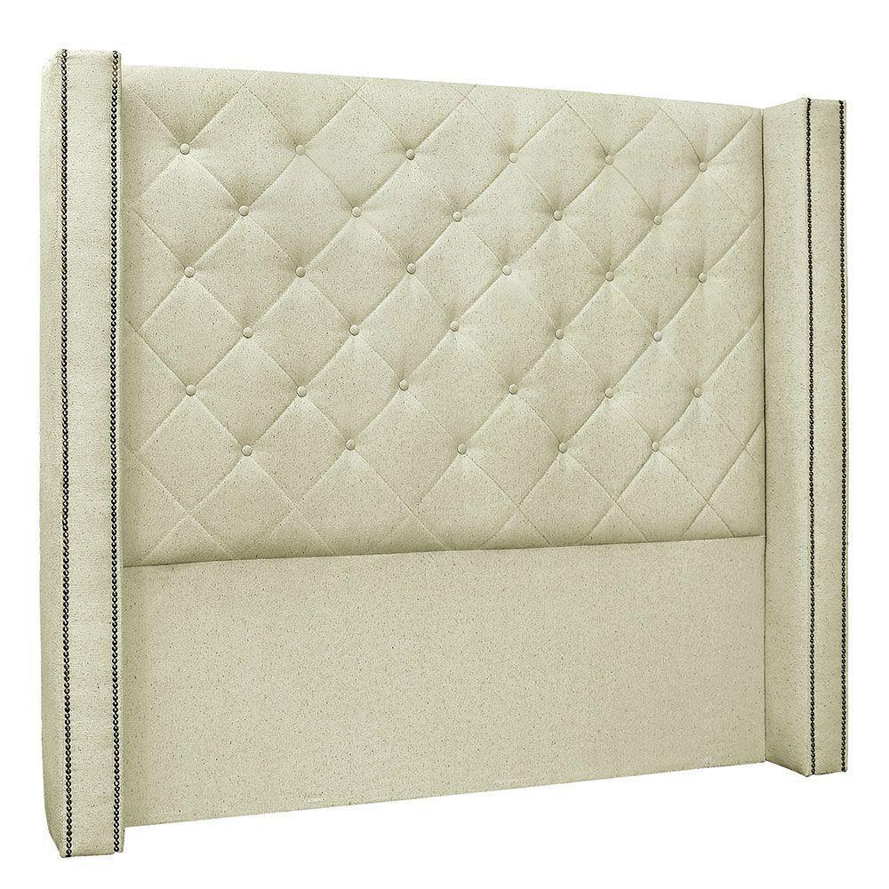 Cabeceira Casal 1,40m Vicenza Linho Rústico Natural - 1