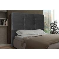 Cabeceira Tóquio 1,60 Cm Cama Box Queen Suede Cinza - 3