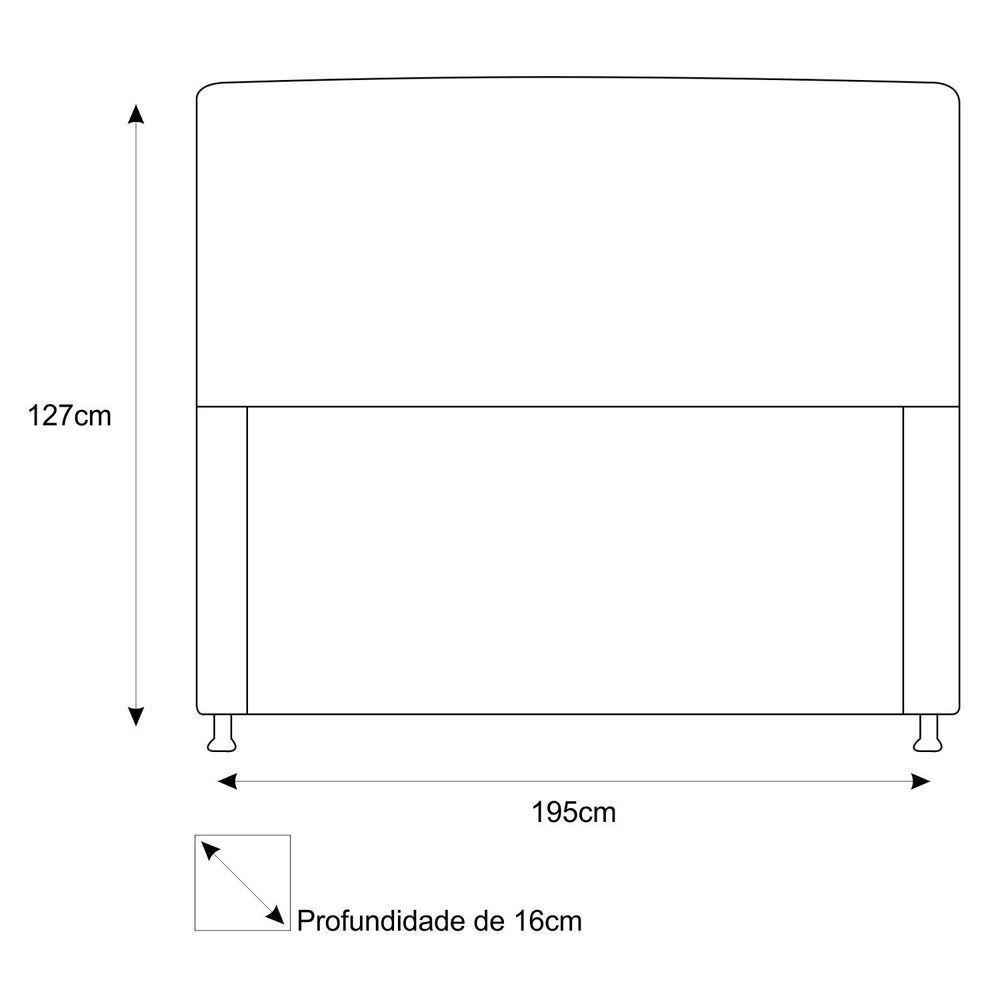 Cabeceira Estofada Dama 195 Cm King Size Com Strass Cinza - 2
