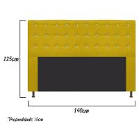 Cabeceira Estofada Dama 140 Cm Casal com Strass Amarelo - 3
