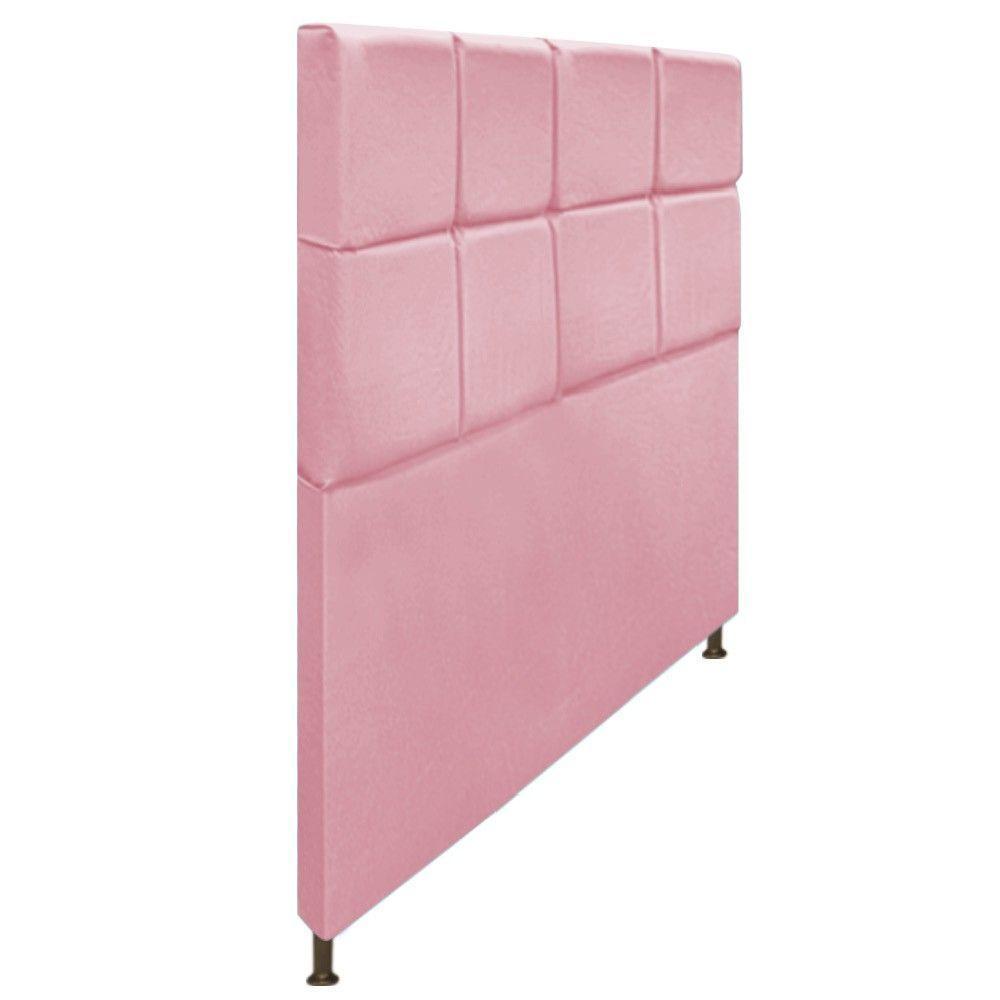 Cabeceira Estofada Damares 140cm Casal com Botonê Rosa Bebê - 6