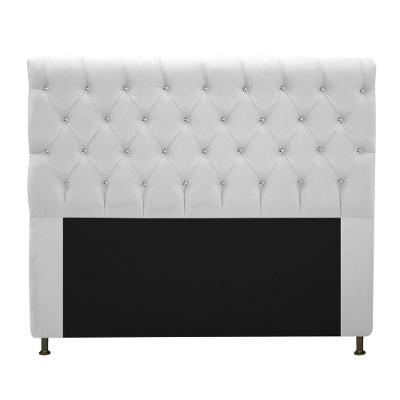 Cabeceira Estofada Cristal 160cm Queen Size Branco