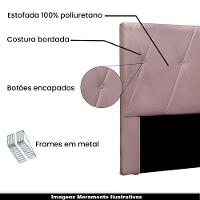 Cabeceira Decorativa Casal 1,40m Yves Veludo Lilás