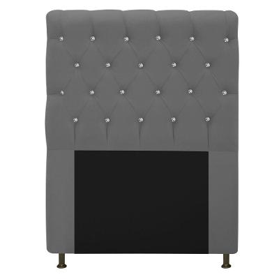 Cabeceira Estofada Cristal 90cm Solteiro Cinza