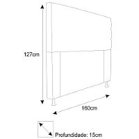 Cabeceira Estofada Turim 160cm Queen Size Suede Bordô - 2
