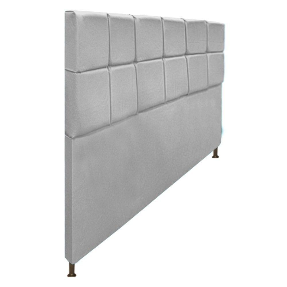 Cabeceira Estofada Damares 195 Cm King Size com Botonê Cinza - 4