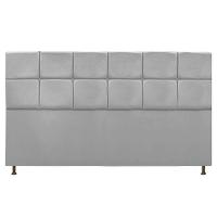 Cabeceira Estofada Damares 195 Cm King Size com Botonê Cinza - 1