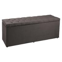 Calçadeira Recamier Baú Queen 1,60m Suede Cinza - 1
