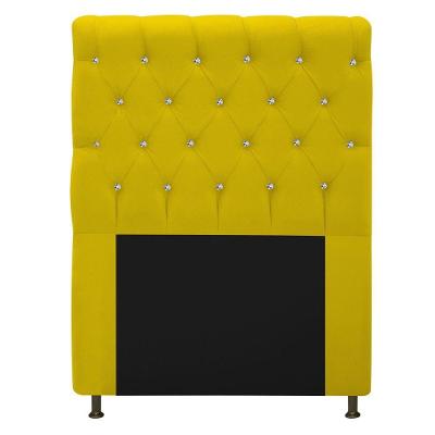 Cabeceira Estofada Cristal 90cm Solteiro Amarelo