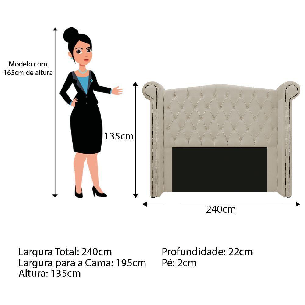Kit Cabeceira E Calçadeira Veneza 195 Cm King Size Suede - 2