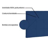 Cabeceira Painel Casal 1,40m Verona Suede Azul Marinho - 7
