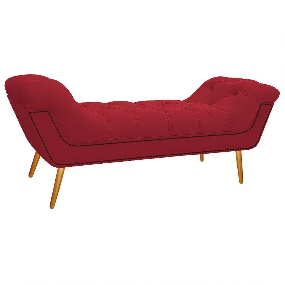 Kit Cabeceira E Calçadeira 195 Cm King Size Suede Vermelho - 3