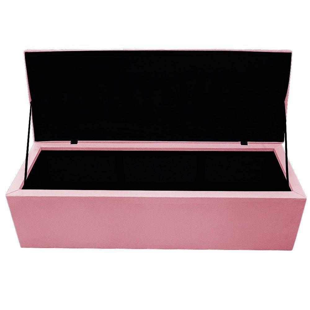 Kit Cabeceira e Calçadeira 195cm King Size Rosa Bebê - 8