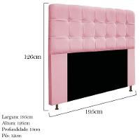 Kit Cabeceira e Calçadeira 195cm King Size Rosa Bebê - 10