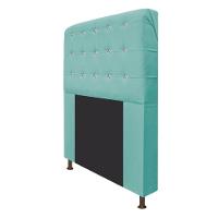Cabeceira Estofada Dama 160 Cm Queen Size Suede Azul Tiffany