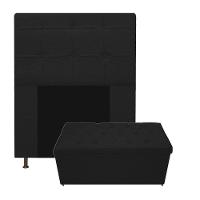Kit Cabeceira e Calçadeira 90 Cm Solteiro Preto - 1