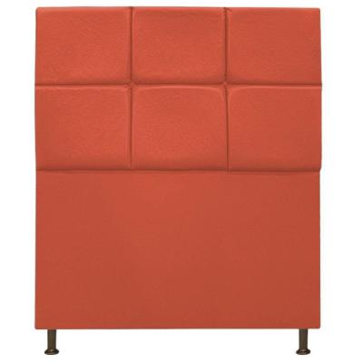 Cabeceira Estofada Damares Solteiro Botonê Suede Terracota