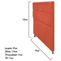 Cabeceira Estofada Damares Solteiro Botonê Suede Terracota - 2