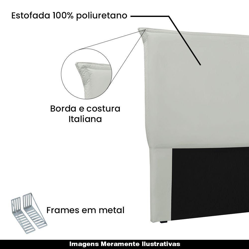 Cabeceira King Size 1,95m Trento Veludo Prata Gran Belo - 4