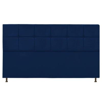 Cabeceira Estofada Damares 195 Cm King Size Azul Marinho