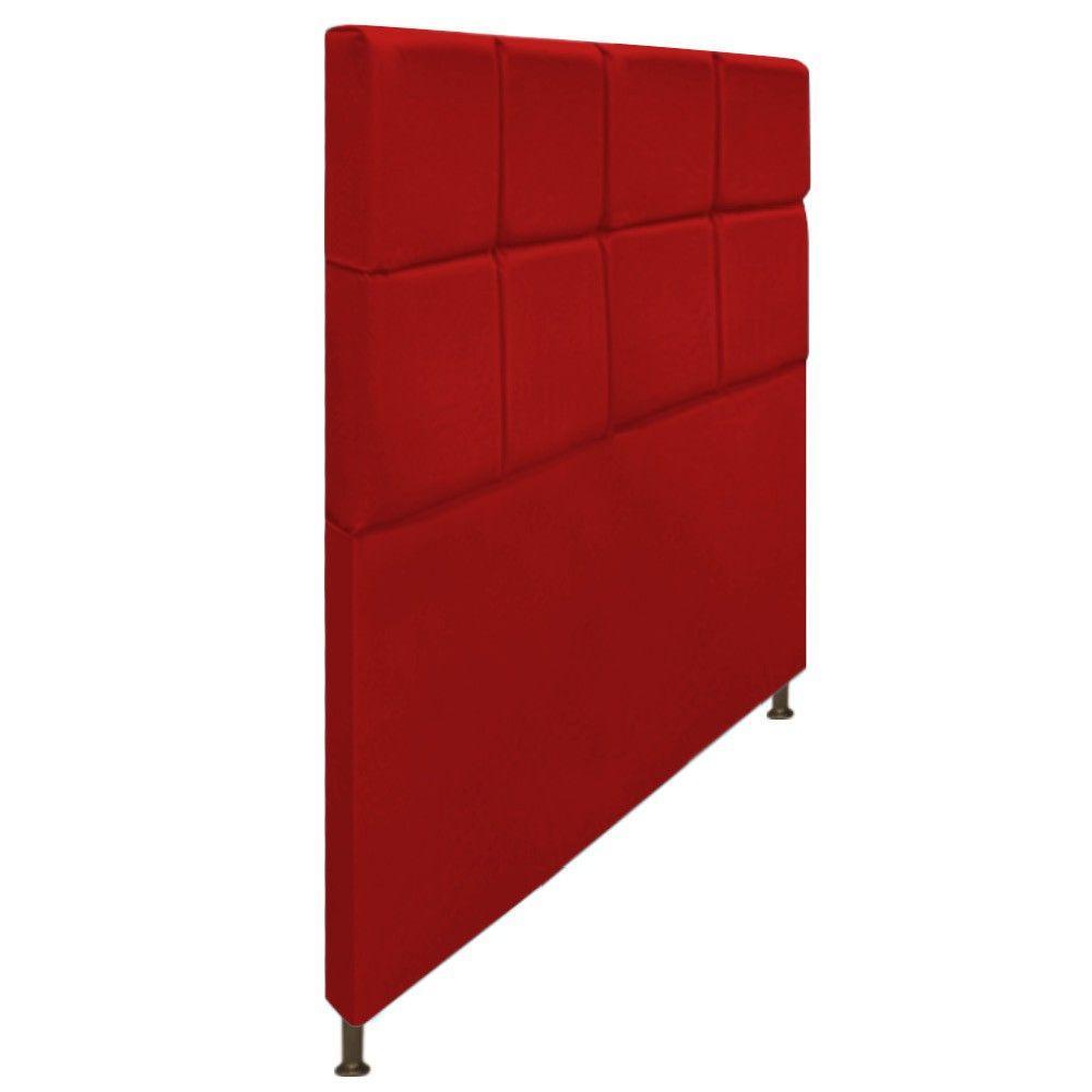 Cabeceira Estofada Damares 140 Cm Casal Com Botonê Vermelho - 6