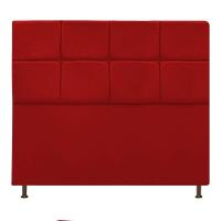 Cabeceira Estofada Damares 140 Cm Casal Com Botonê Vermelho - 2