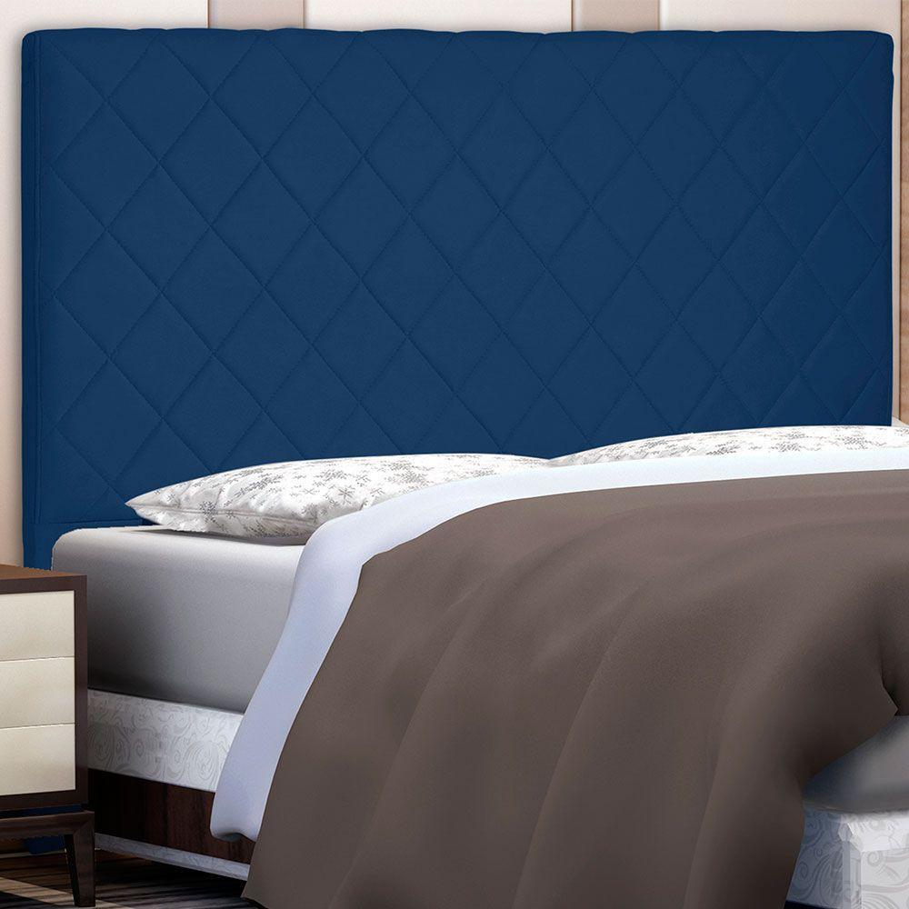 Cabeceira Queen 1,60m Esmeralda Suede Azul Marinho - 4