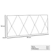 Cabeceira Painel Solteiro 0,90m Aquilla Suede Azul Marinho - 2