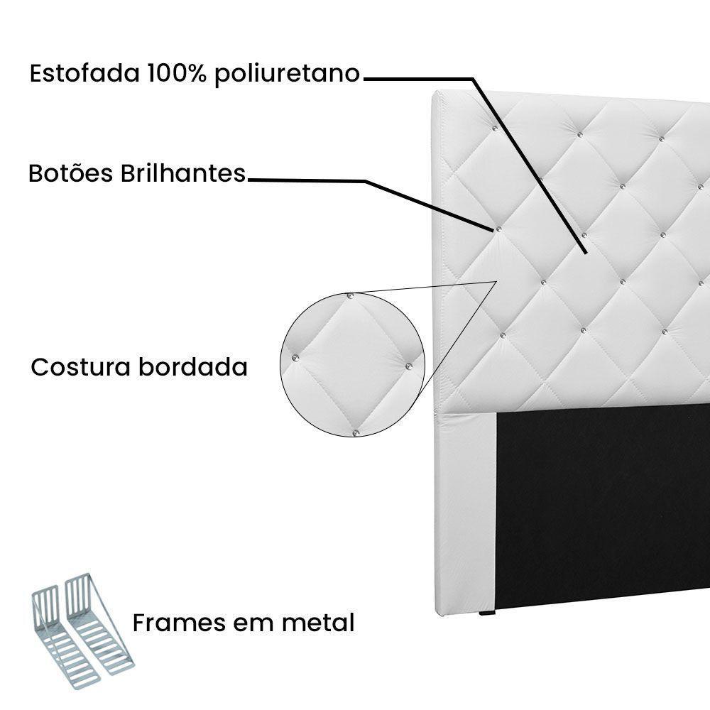 Cabeceira Solteiro 0,90m Tânia Corano Branco - 2