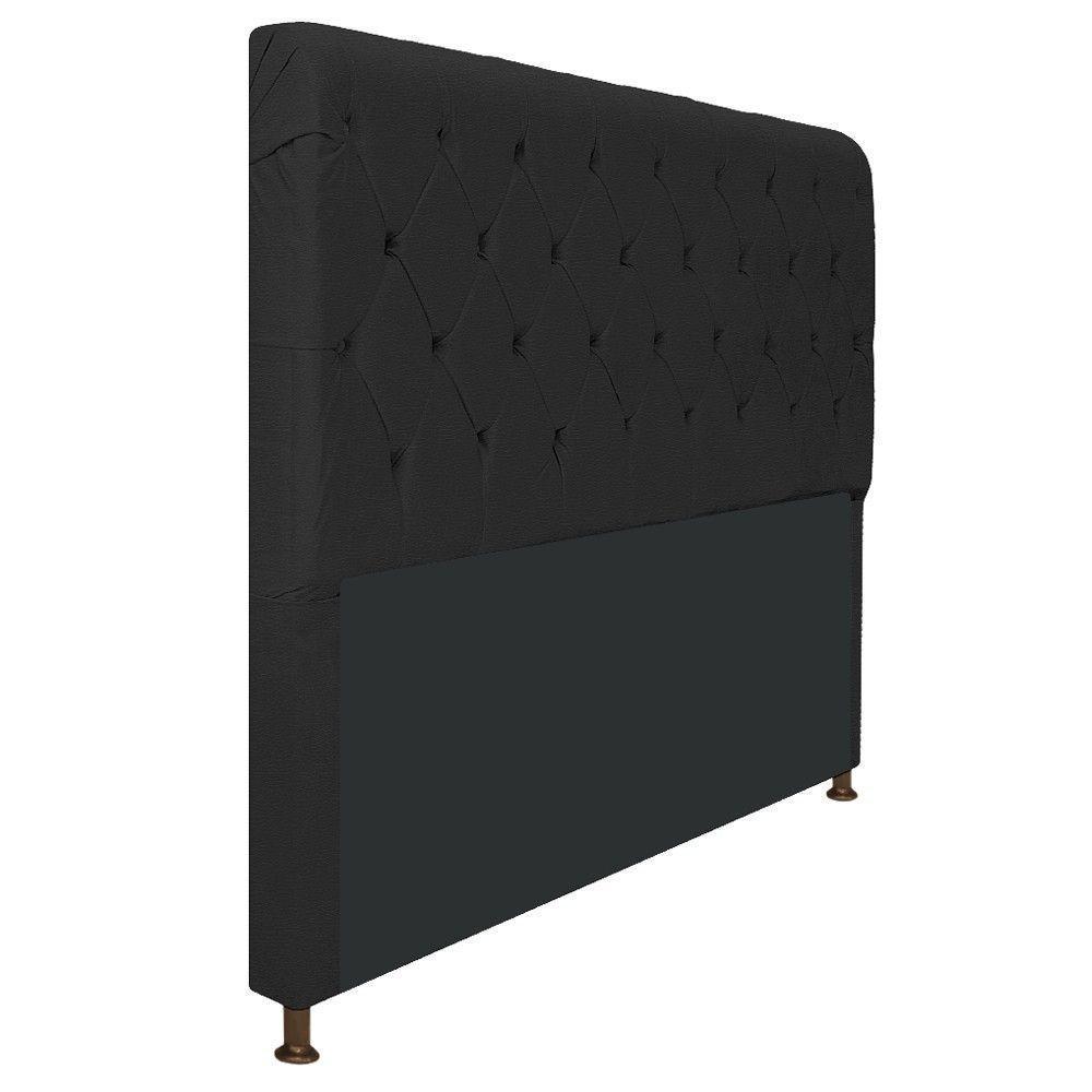 Cabeceira Estofada Cristal 195cm King Size Preto - 4