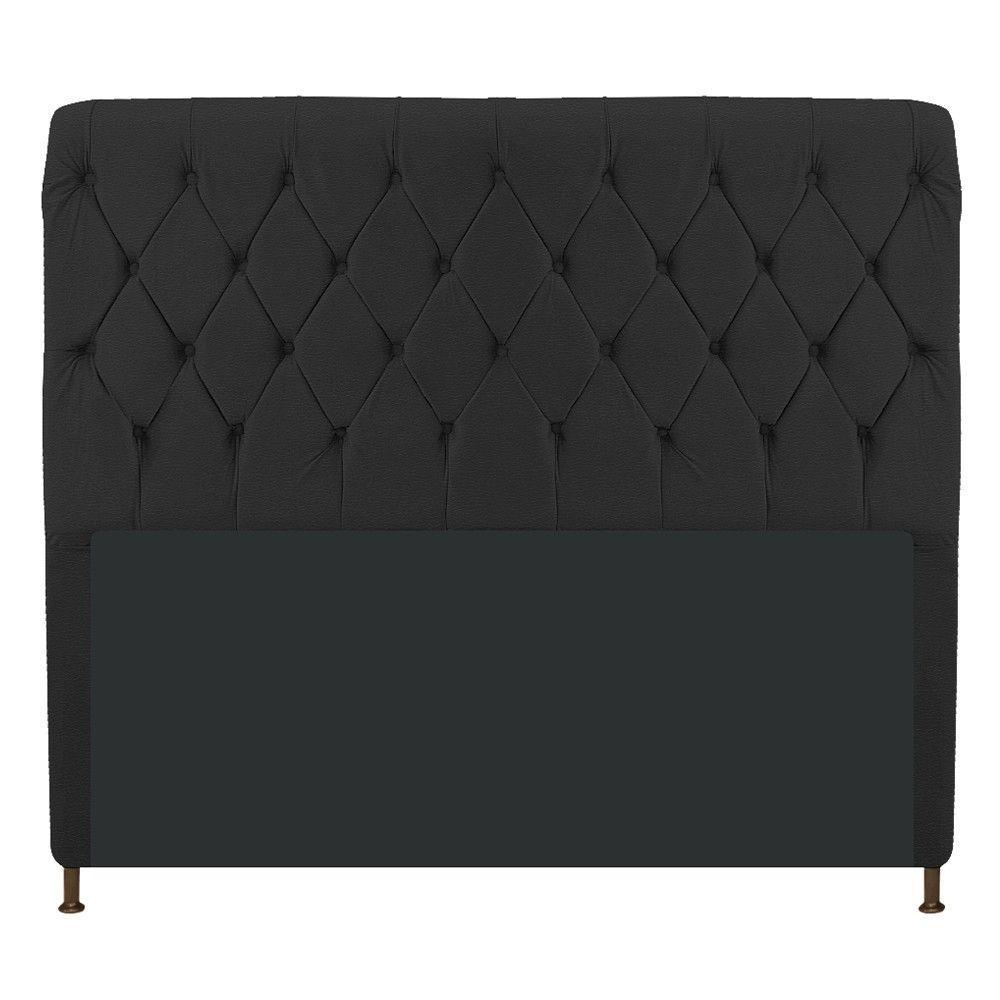 Cabeceira Estofada Cristal 195cm King Size Preto - 5