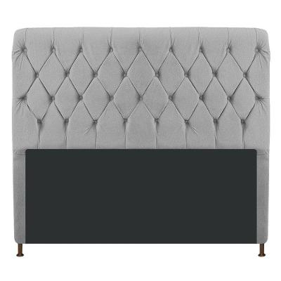 Cabeceira Estofada Cristal 140cm Casal Cinza