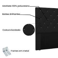 Cabeceira Solteiro 0,90m Tânia Corano Preto - 2