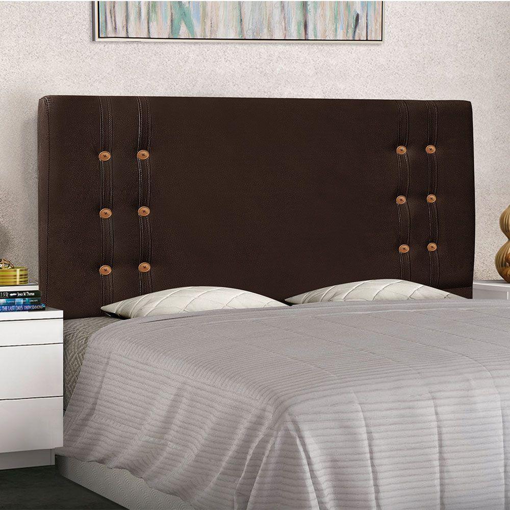 Cabeceira Queen 1,60m Genova Suede Marrom Café - 5