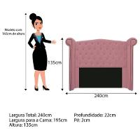 Kit Cabeceira E Calçadeira Veneza 195 Cm King Size Suede - 2