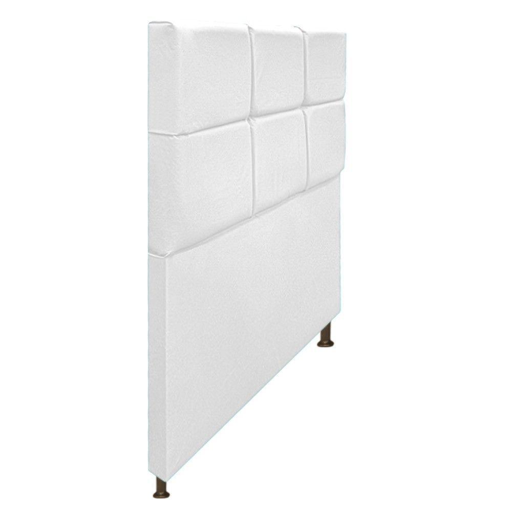 Cabeceira Estofada Damares 90cm Solteiro Botonê Suede Branco - 4