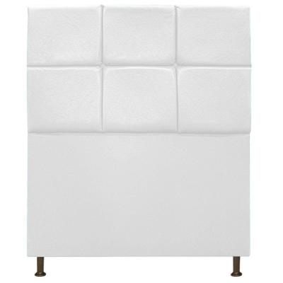 Cabeceira Estofada Damares 90cm Solteiro Botonê Suede Branco