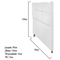 Cabeceira Estofada Damares 90cm Solteiro Botonê Suede Branco - 3