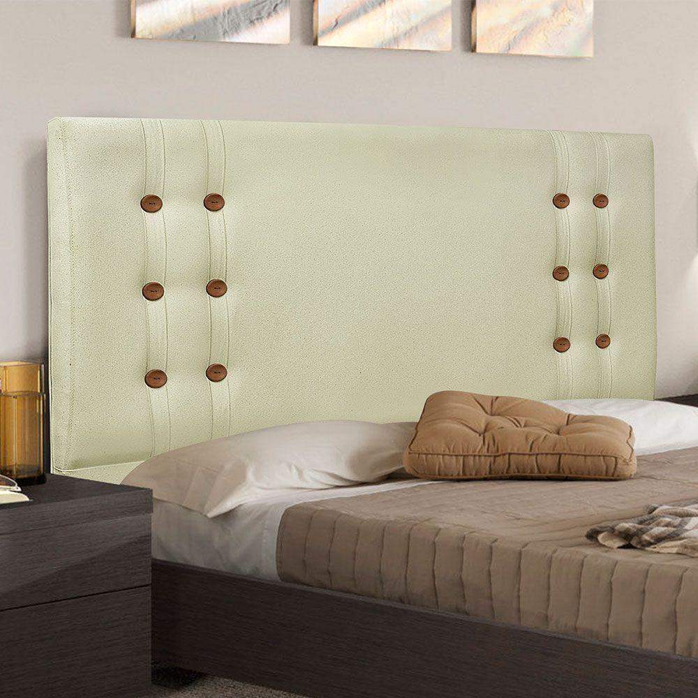 Cabeceira Casal 1,40m Genova Linho Rústico Natural. - 5