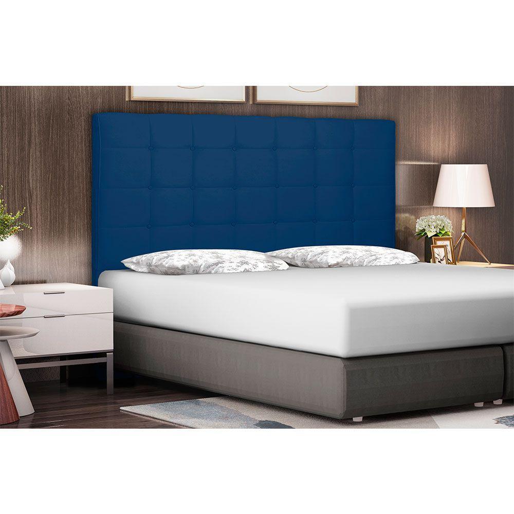 Cabeceira Casal 1,40m Verona Suede Azul Marinho - 3