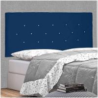 Cabeceira Painel Solteiro 0,90m Tânia Suede Azul Marinho - 5