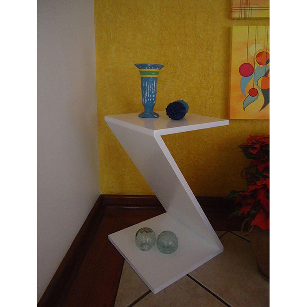 Mesa Z Lateral de Apoio ou Mesa de Cabeceira Branco Laca - 2