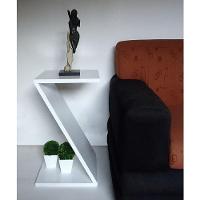 Mesa Z Lateral de Apoio ou Mesa de Cabeceira Branco Laca - 3