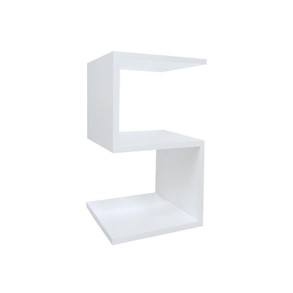 Mesa S Lateral de Apoio ou Mesa de Cabeceira Branco Laca - 3