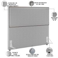 Cabeceira Box Casal Com Tachas 140cm L02 Cinza - 6