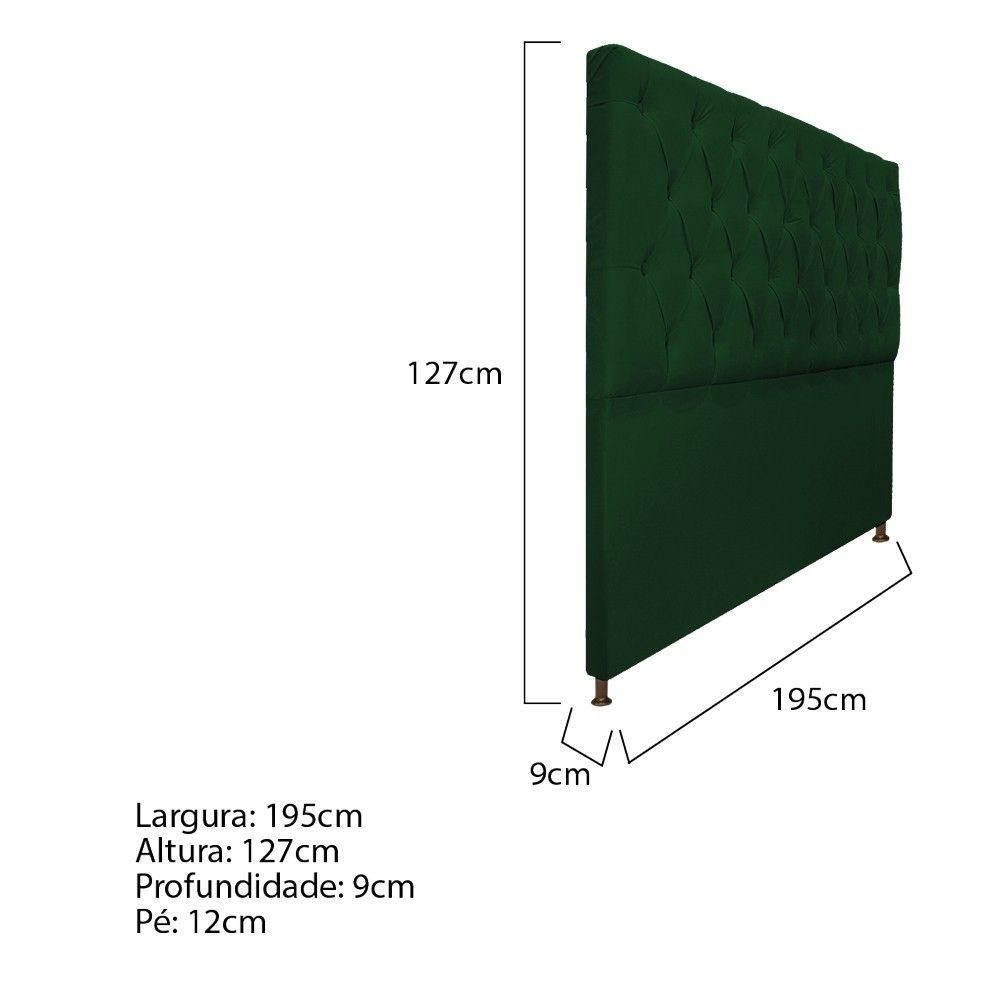 Cabeceira Sofia 195 Cm King Size Suede Verde - Doce Sonho Móveis - 4