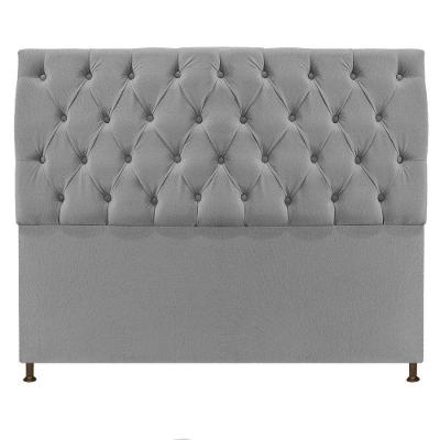 Cabeceira Sofia 140 Cm Casal Suede Cinza - Doce Sonho Móveis
