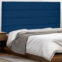 Cabeceira Solteiro 0,90m La Italiana Suede Azul Marinho - 5