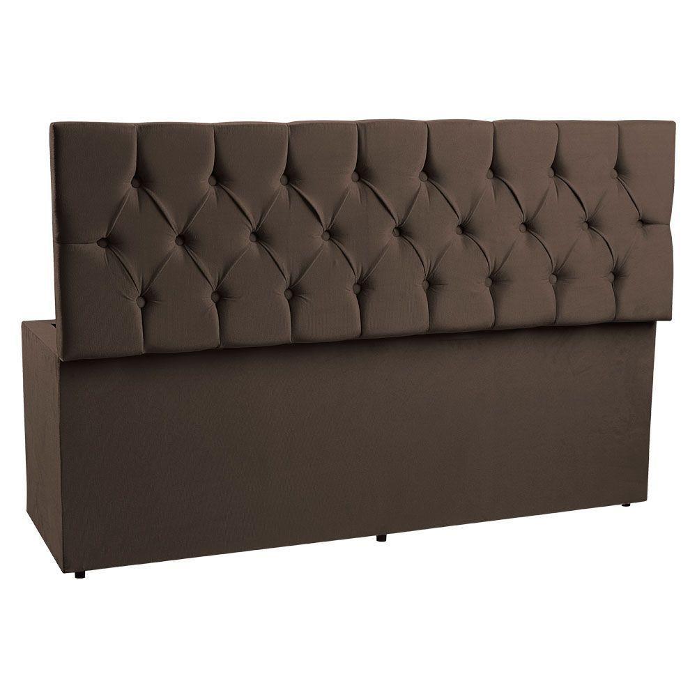 Calçadeira Recamier Baú Queen 1,60m Suede Marrom - 4