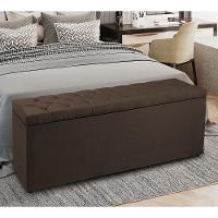 Calçadeira Recamier Baú Queen 1,60m Suede Marrom - 5